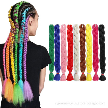 Vigorous 165g Long Jumbo Braids Synthetic Braiding Hair Crochet Braids Hair Extensions Hairstyles Pink Blonde 22 Colors